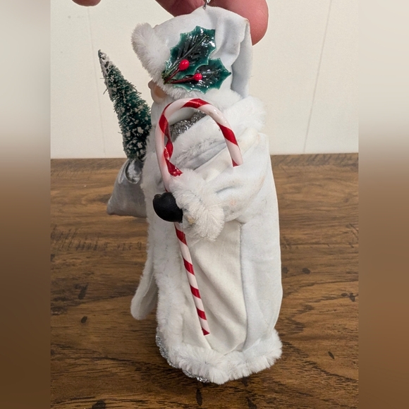 Vintage Father Christmas Ornament 7" Ceramic Santa White Robe Kurt Alder Style - Picture 3 of 11